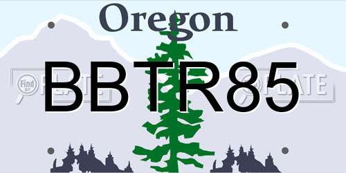 BBTR85 Oregon License Plate