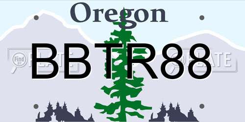 BBTR88 Oregon License Plate