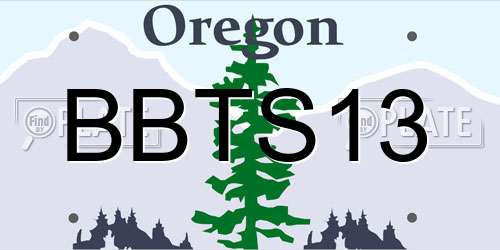 BBTS13 Oregon License Plate