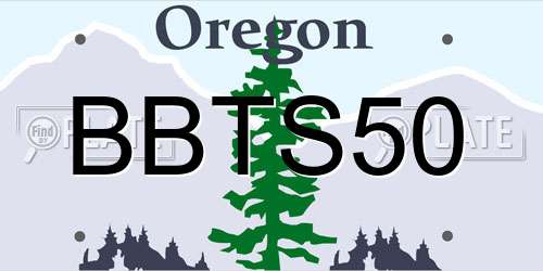 BBTS50 Oregon License Plate