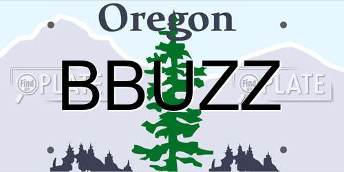 BBUZZ Oregon License Plate
