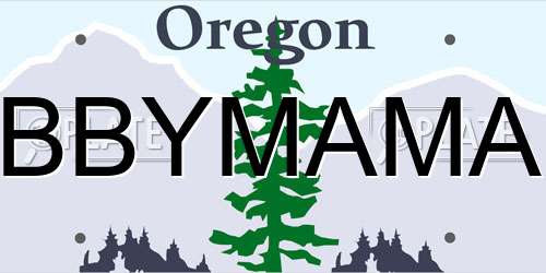 BBYMAMA Oregon License Plate