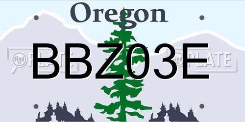 BBZ03E Oregon License Plate