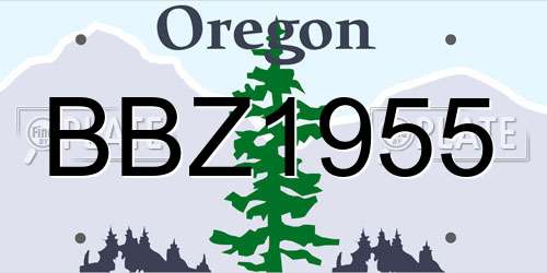 BBZ1955 Oregon License Plate