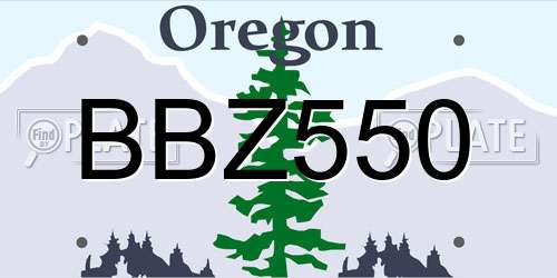 BBZ550 Oregon License Plate