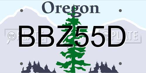 BBZ55D Oregon License Plate
