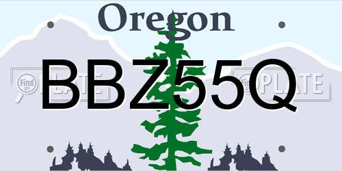 BBZ55Q Oregon License Plate