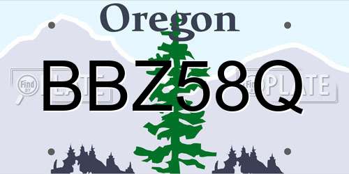 BBZ58Q Oregon License Plate