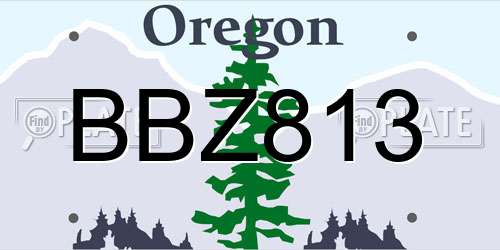 BBZ813 Oregon License Plate