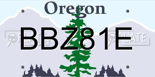 BBZ81E Oregon License Plate