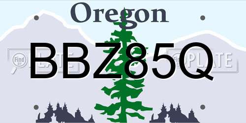 BBZ85Q Oregon License Plate