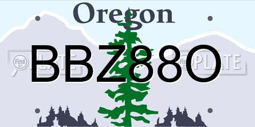 BBZ88O Oregon License Plate