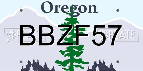 BBZF57 Oregon License Plate