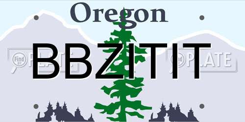 BBZITIT Oregon License Plate