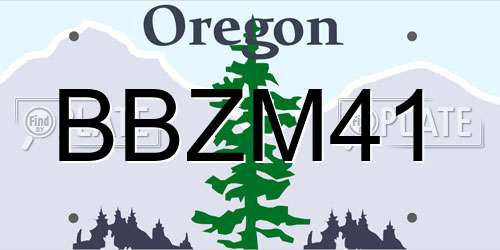 BBZM41 Oregon License Plate