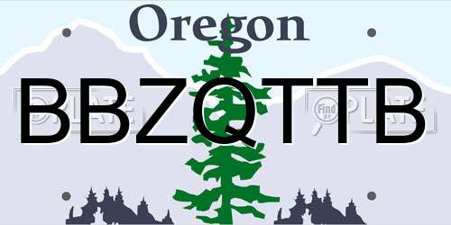 BBZQTTB Oregon License Plate