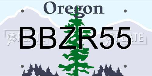 BBZR55 Oregon License Plate