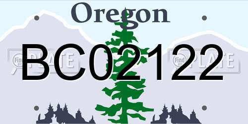 BC02122 Oregon License Plate