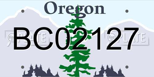 BC02127 Oregon License Plate