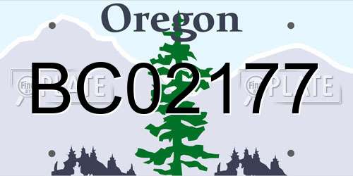 BC02177 Oregon License Plate