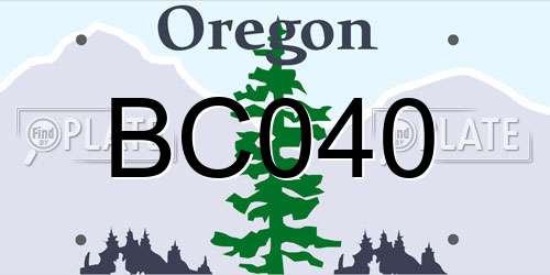 BC040 Oregon License Plate