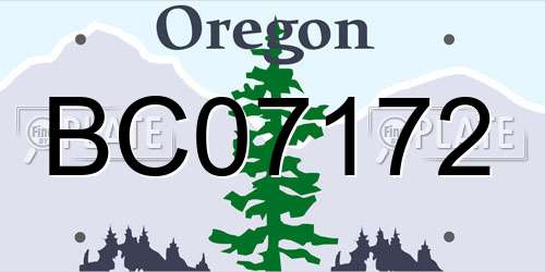 BC07172 Oregon License Plate