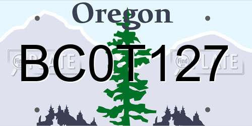 BC0T127 Oregon License Plate