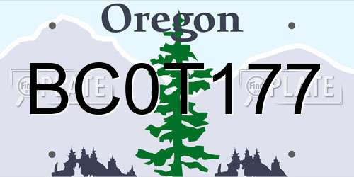 BC0T177 Oregon License Plate