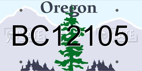 BC12105 Oregon License Plate