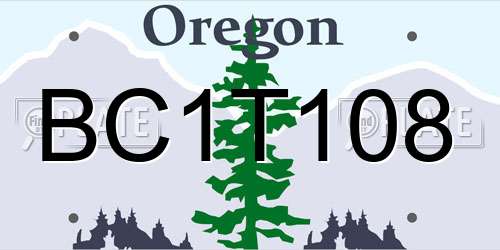 BC1T108 Oregon License Plate