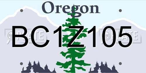 BC1Z105 Oregon License Plate