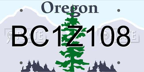 BC1Z108 Oregon License Plate