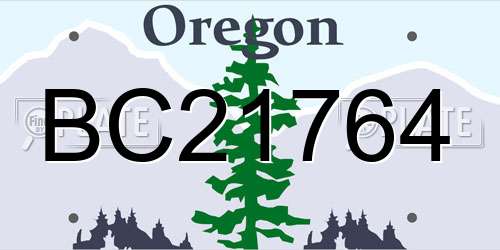 BC21764 Oregon License Plate
