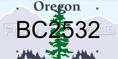 BC2532 Oregon License Plate