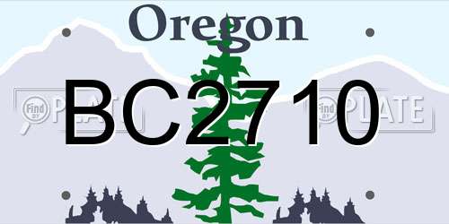 BC2710 Oregon License Plate