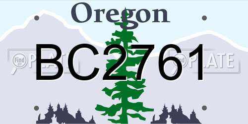 BC2761 Oregon License Plate