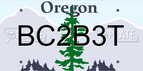 BC2B3T Oregon License Plate