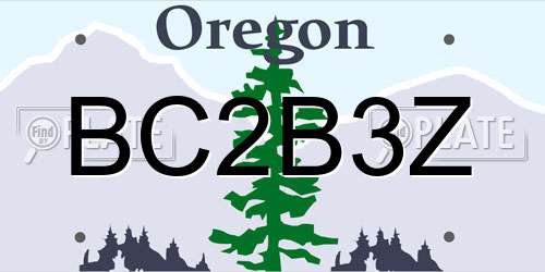 BC2B3Z Oregon License Plate