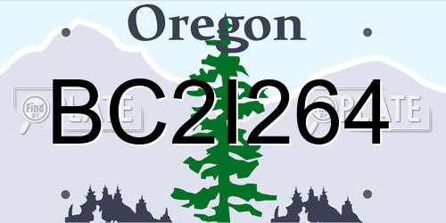 BC2I264 Oregon License Plate
