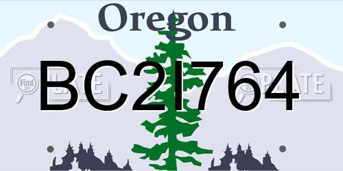 BC2I764 Oregon License Plate