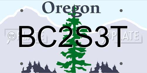 BC2S3T Oregon License Plate
