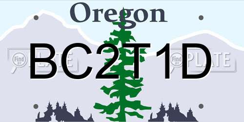 BC2T1D Oregon License Plate