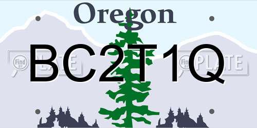 BC2T1Q Oregon License Plate