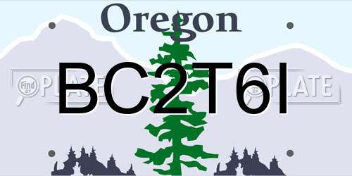 BC2T6I Oregon License Plate