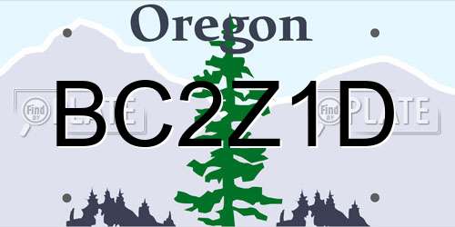 BC2Z1D Oregon License Plate