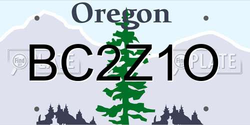 BC2Z1O Oregon License Plate