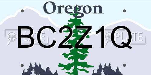 BC2Z1Q Oregon License Plate
