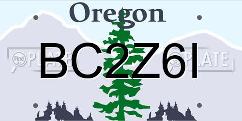 BC2Z6I Oregon License Plate