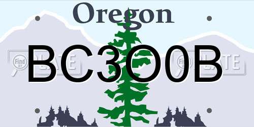 BC3O0B Oregon License Plate