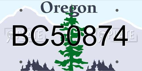 BC50874 Oregon License Plate